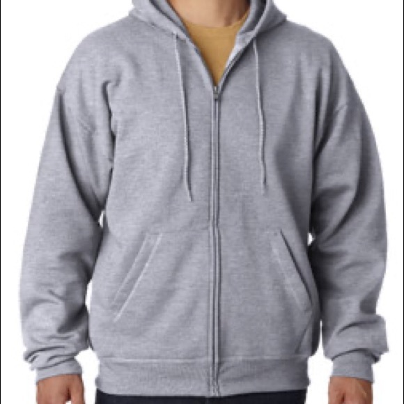 Men’s Hanes Grey Medium Zip Up Hoodie BRAND NEW - Picture 2 of 3